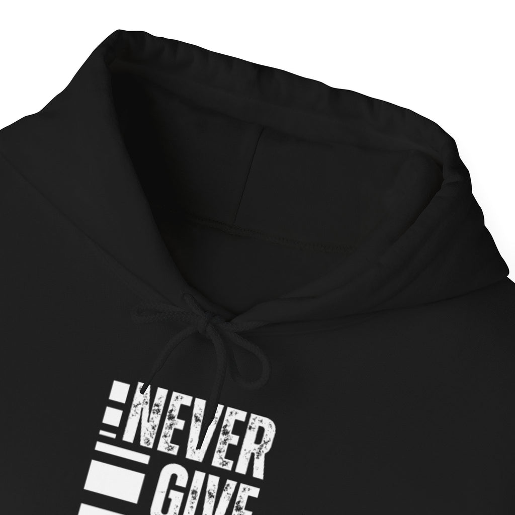 Motivational Hoodie | Unisex Never Give Up Sweatshirt for Daily Inspiration, Gifts, Fitness, Sports, Casual Wear