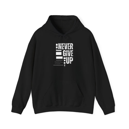 Motivational Hoodie | Unisex Never Give Up Sweatshirt for Daily Inspiration, Gifts, Fitness, Sports, Casual Wear